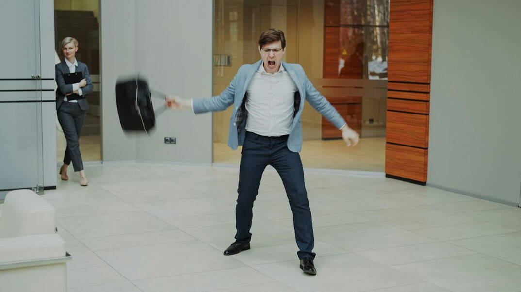 office workers stretching